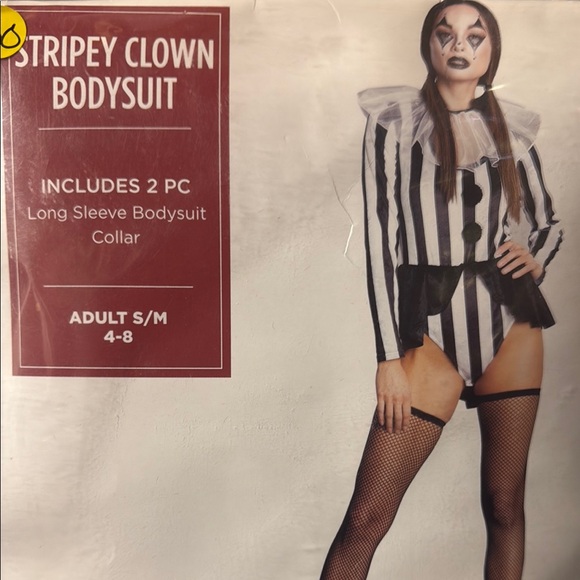 Amscan Black and White Clown Bodysuit - Picture 1 of 2
